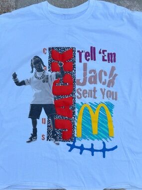Travis Scott Cactus Jack x McDonalds Tell Em Jack Sent You T Shirt Size XL